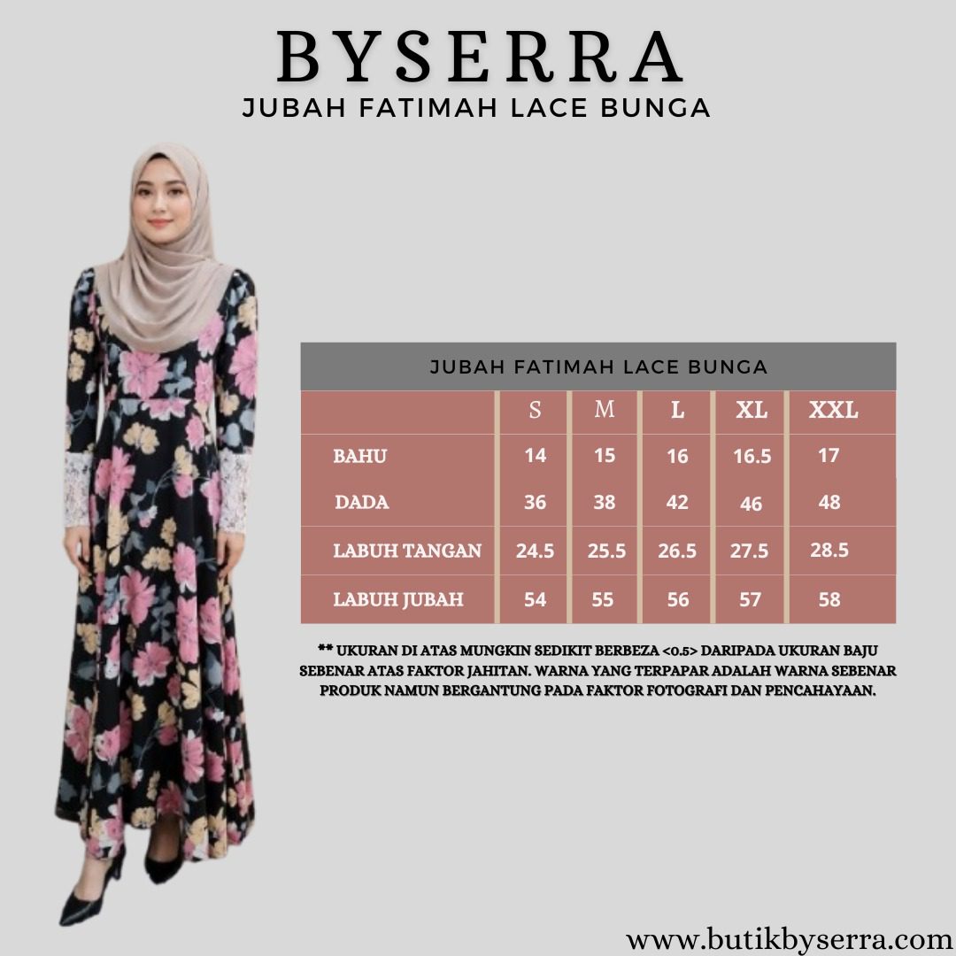 JUBAH FATIMAH LACE BUNGA - Image 3