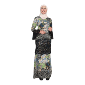 BAJU MINI KURUNG DEWASA BUNGA LESTARI LACE HITAM